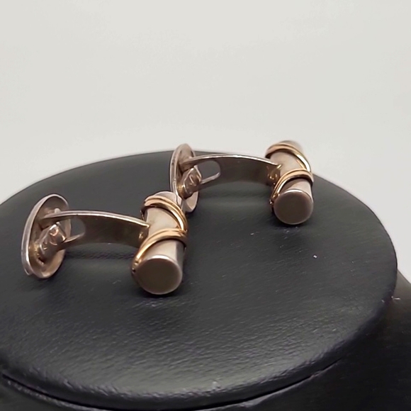 14k SS Peter Bram Design Cuff Links - Picture 8 of 9